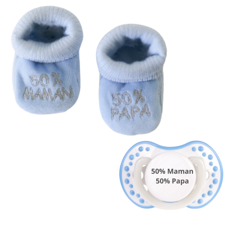 Chausson blanc bébé 50%maman 50%papa – FPM magnet