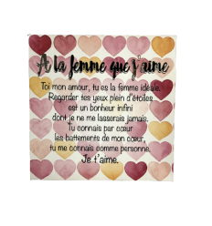 Cadre avec texte d'amour pour femme